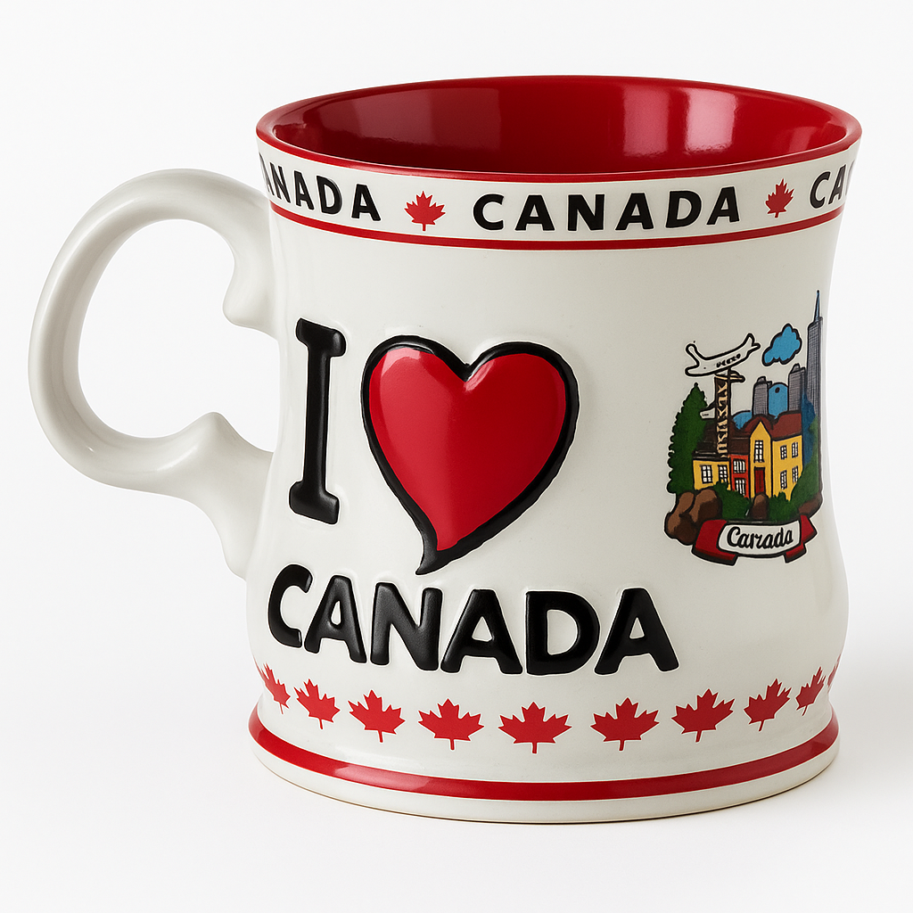 I ❤️ Canada Ceramic Mug – 3-in-1 Design | Maple Leaf Flag, Heart Logo & Canada Landmarks | 14oz Souvenir Coffee Cup with Gift Box | Perfect Canadian Gift & Canada Day Collectible - Image 6