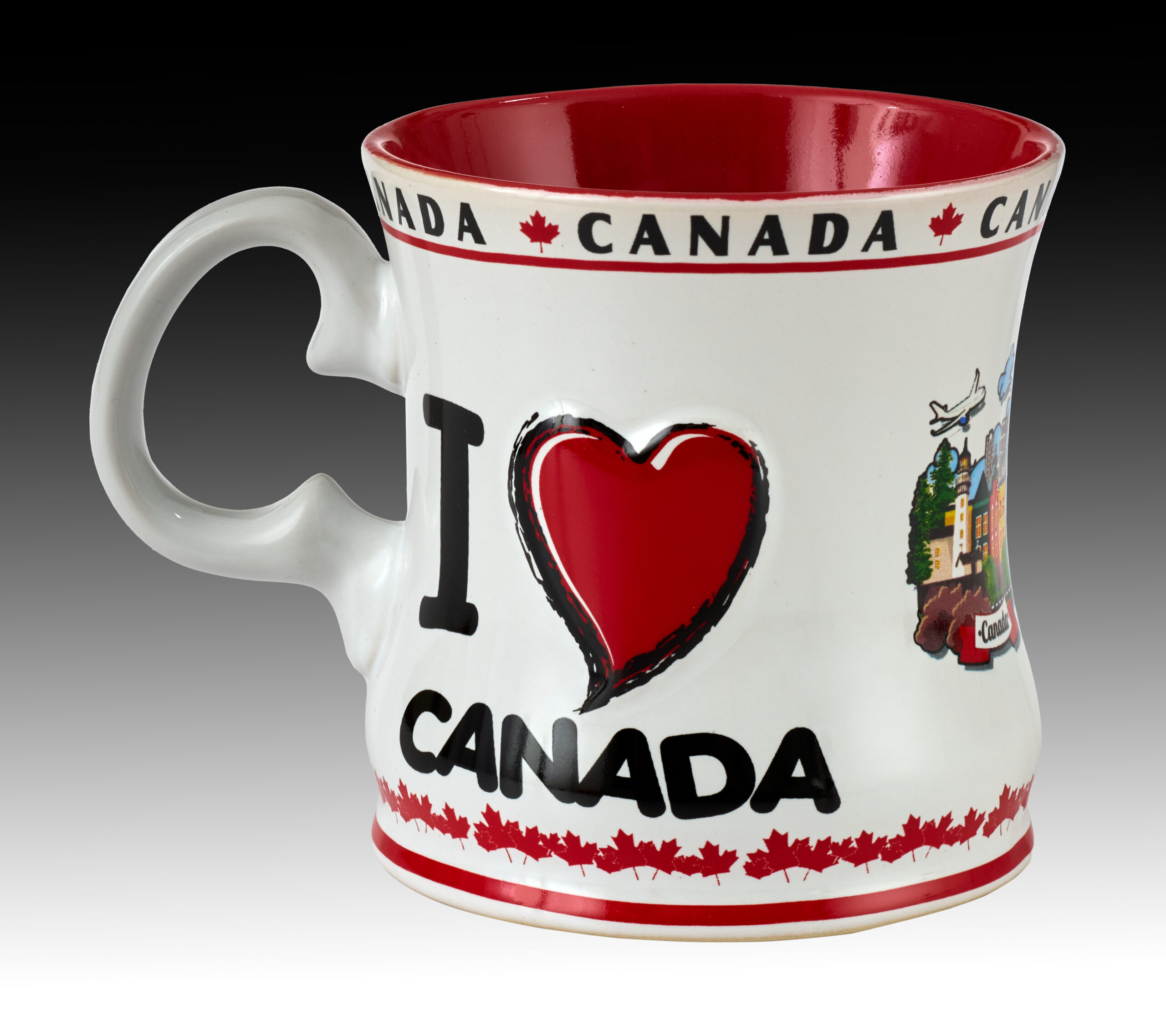 I ❤️ Canada Ceramic Mug – 3-in-1 Design | Maple Leaf Flag, Heart Logo & Canada Landmarks | 14oz Souvenir Coffee Cup with Gift Box | Perfect Canadian Gift & Canada Day Collectible - Image 3