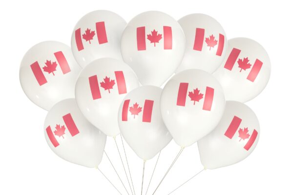 Canada Flag Balloons of Canada 18 inch Jumbo Red and White 10 pk. - Image 2