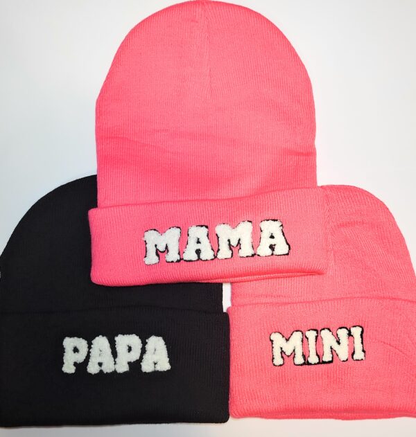 Mama - Papa - Mini Beanie Hats Receive all 3 Hats