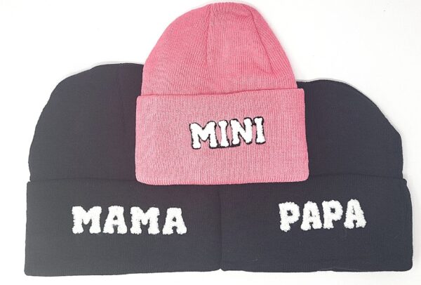 Mama - Papa - Mini Beanie Hats Receive all 3 Hats - Image 2