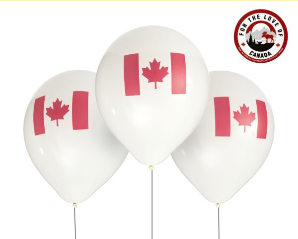 Canada Flag Balloons of Canada 18 inch Jumbo Red and White 10 pk. - Image 3