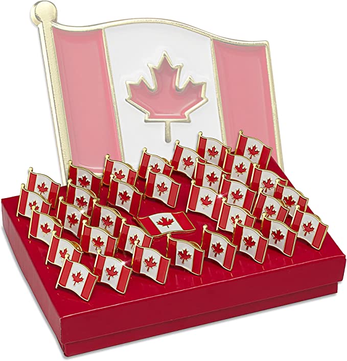 35 pack Canadian maple leaf lapel pins