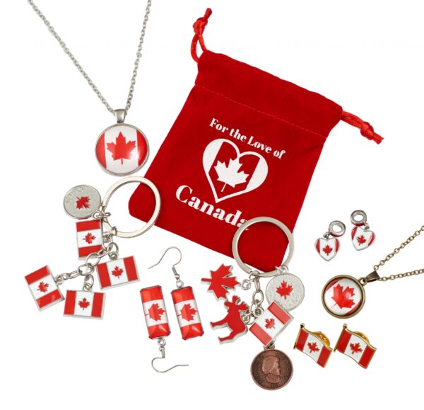For The Love of Canada Mixed Pendant, Jewelry Package of 10 Canada items " Give a Gift of Love "