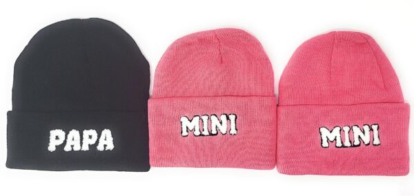 Mama - Papa - Mini Beanie Hats Receive all 3 Hats - Image 5